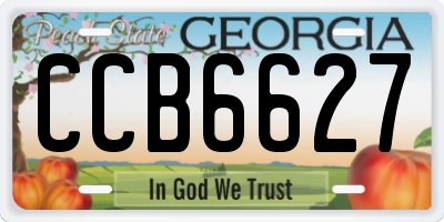 GA license plate CCB6627