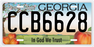 GA license plate CCB6628