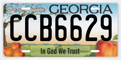 GA license plate CCB6629