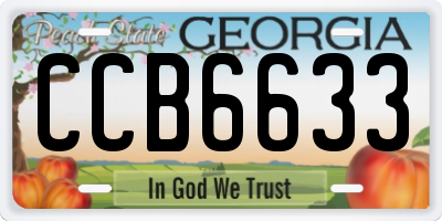 GA license plate CCB6633