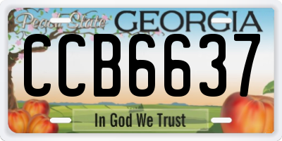 GA license plate CCB6637