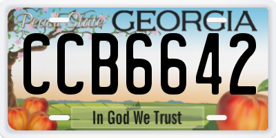 GA license plate CCB6642