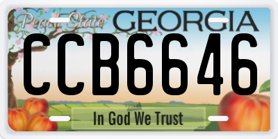 GA license plate CCB6646