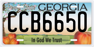 GA license plate CCB6650