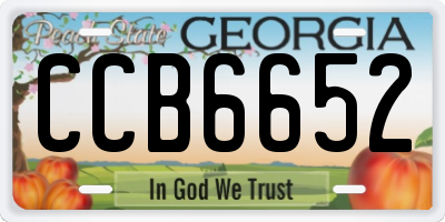 GA license plate CCB6652