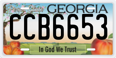 GA license plate CCB6653