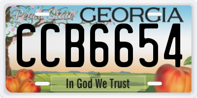 GA license plate CCB6654