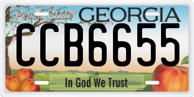 GA license plate CCB6655