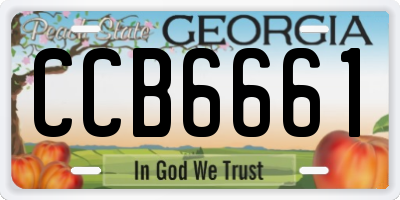 GA license plate CCB6661