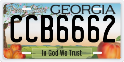 GA license plate CCB6662
