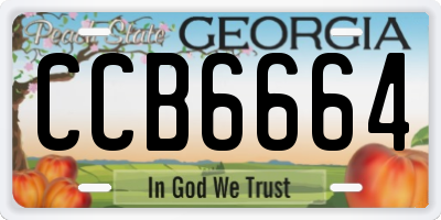 GA license plate CCB6664