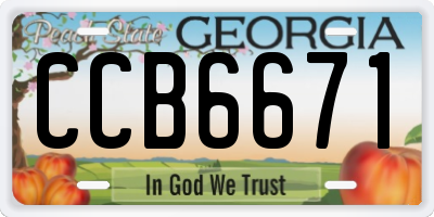 GA license plate CCB6671