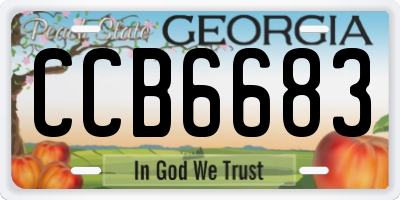 GA license plate CCB6683