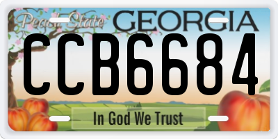 GA license plate CCB6684