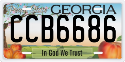 GA license plate CCB6686