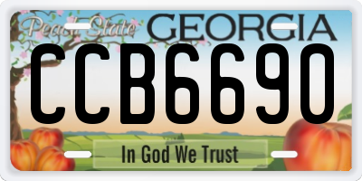 GA license plate CCB6690