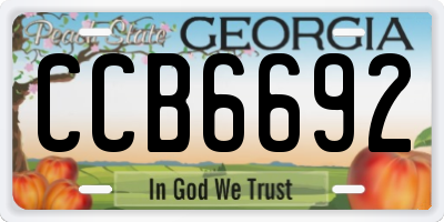 GA license plate CCB6692