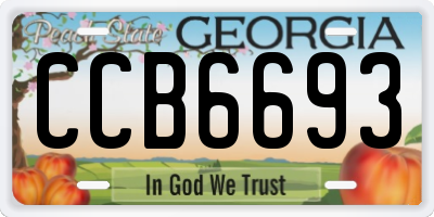 GA license plate CCB6693
