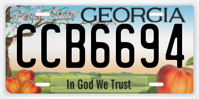 GA license plate CCB6694