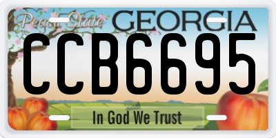 GA license plate CCB6695