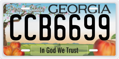 GA license plate CCB6699
