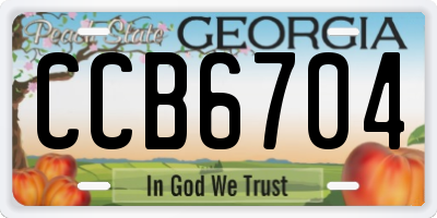 GA license plate CCB6704