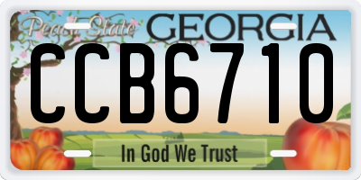 GA license plate CCB6710