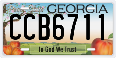 GA license plate CCB6711