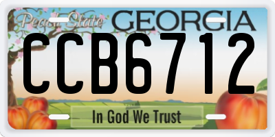 GA license plate CCB6712