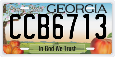 GA license plate CCB6713