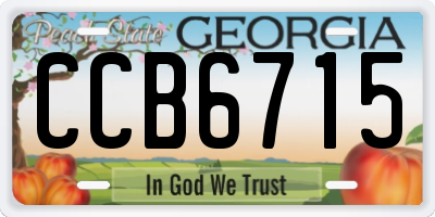 GA license plate CCB6715