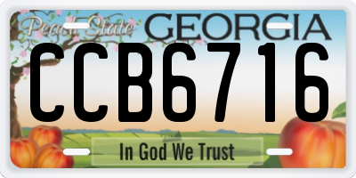 GA license plate CCB6716