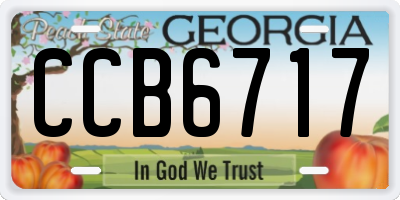 GA license plate CCB6717
