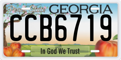 GA license plate CCB6719