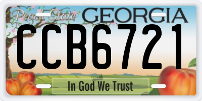 GA license plate CCB6721