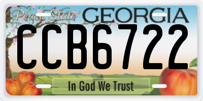 GA license plate CCB6722