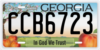 GA license plate CCB6723