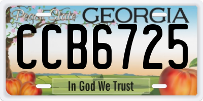 GA license plate CCB6725