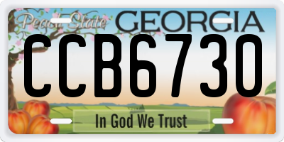 GA license plate CCB6730