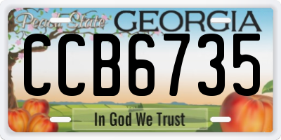 GA license plate CCB6735