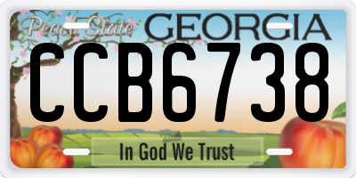 GA license plate CCB6738