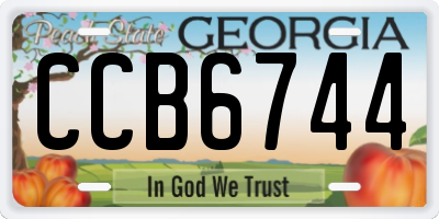 GA license plate CCB6744