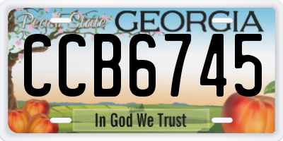 GA license plate CCB6745