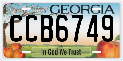 GA license plate CCB6749