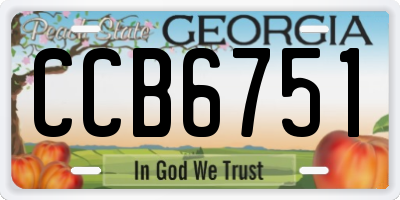 GA license plate CCB6751
