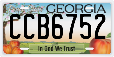 GA license plate CCB6752