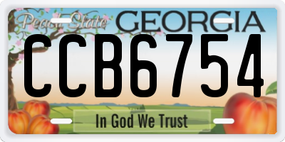 GA license plate CCB6754