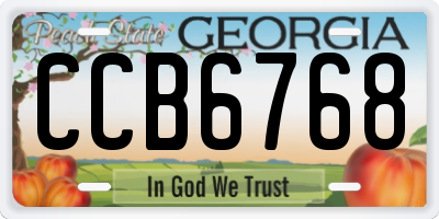 GA license plate CCB6768