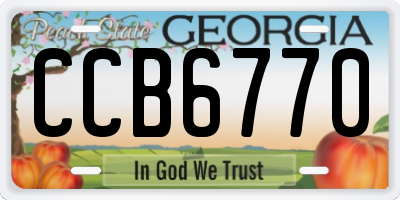 GA license plate CCB6770