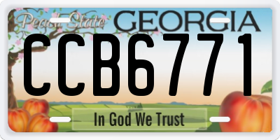 GA license plate CCB6771
